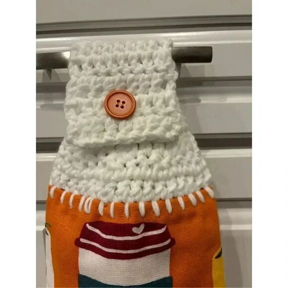 Crochet Top Kitchen Towel- Pumpkin spice Everything nice W/jar - Picture 2 of 2